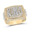 14kt Two-tone Gold Mens Round Diamond KING Ring 2-3/4 Cttw