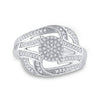 Sterling Silver Womens Round Diamond Cluster Ring 1/3 Cttw