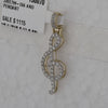 10kt Yellow Gold Womens Round Diamond Music Treble Note Pendant 3/8 Cttw