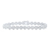 14kt White Gold Womens Round Diamond Circle Link Bracelet 9 Cttw