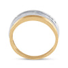 10kt Two-tone Gold Mens Round Diamond Single Row Band Ring 1/4 Cttw