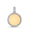 10kt Yellow Gold Mens Round Diamond Memory Circle Mirror Charm Pendant 3/4 Cttw