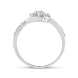 10kt White Gold Womens Round Diamond 3-stone Promise Ring 1/5 Cttw