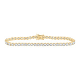 14kt Yellow Gold Womens Round Diamond Fashion Bracelet 7 Cttw