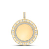 10kt Yellow Gold Mens Round Diamond Memory Circle Charm Pendant 3/8 Cttw