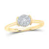 10kt Yellow Gold Womens Round Diamond Cluster Ring 1/4 Cttw