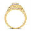 10kt Yellow Gold Womens Round Diamond Square Ring 1/4 Cttw