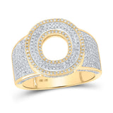 10kt Two-tone Gold Mens Round Diamond O Initial Letter Ring 1 Cttw