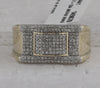 10kt Yellow Gold Mens Round Diamond Cluster Ring 1/2 Cttw