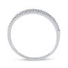 10kt White Gold Womens Round Diamond Slender Double Row Band 1/6 Cttw