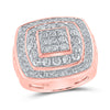 10kt Rose Gold Mens Round Diamond Square Ring 4 Cttw