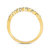 14kt Yellow Gold Womens Round Diamond Classic Stackable Band Ring 1/20 Cttw