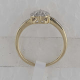 10kt Yellow Gold Womens Round Diamond Heart Ring 1/4 Cttw