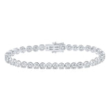 14kt White Gold Womens Round Diamond Tennis Bracelet 6 Cttw