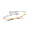 14kt Yellow Gold Mens Baguette Diamond Cuff Bangle Bracelet 4-1/4 Cttw