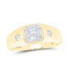 10kt Yellow Gold Mens Baguette Diamond Band Ring 3/8 Cttw
