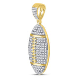 10kt Yellow Gold Mens Round Diamond Football Charm Pendant 1-1/3 Cttw