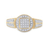 10kt Yellow Gold Womens Round Diamond Circle Frame Cluster Ring 1/5 Cttw