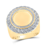 10kt Yellow Gold Mens Round Diamond Memory Circle Ring 1/2 Cttw