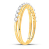 10kt Yellow Gold Womens Round Diamond Crossover Stackable Band Ring 1/3 Cttw