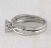 10kt White Gold Round Diamond Twist Bridal Wedding Ring Band Set 1/3 Cttw