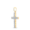 10kt Yellow Gold Mens Round Diamond Cross Charm Pendant 5/8 Cttw