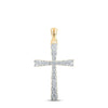 10kt Yellow Gold Womens Round Diamond Cross Pendant 3/8 Cttw