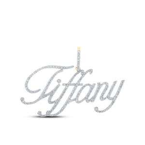 14kt Yellow Gold Mens Round Diamond Tiffany Charm Pendant 1 Cttw
