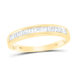 14kt Yellow Gold Womens Baguette Diamond Wedding Band 1/4 Cttw