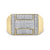 10kt Yellow Gold Mens Round Diamond Cluster Ring 1/2 Cttw