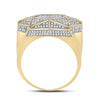 10kt Yellow Gold Mens Round Diamond Star Statement Ring 1 Cttw