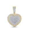 10kt Yellow Gold Mens Round Diamond Heart Charm Pendant 3/4 Cttw