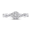 10kt White Gold Womens Round Diamond Solitaire Twist Woven Promise Ring 1/6 Cttw