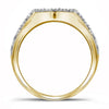 10k Yellow Gold Round Diamond Cluster Bridal Wedding Ring Band Set 3/8 Cttw