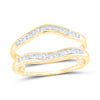 14kt Yellow Gold Womens Round Diamond Channel Set Wrap Ring Guard Enhancer 1/4 Cttw