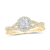 10kt Yellow Gold Womens Round Diamond Cluster Ring 1/2 Cttw