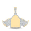 10kt Yellow Gold Mens Baguette Diamond Mirror Wing Tomb Charm Pendant 2 Cttw