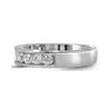 14kt White Gold Womens Round Channel-set Diamond Single Row Wedding Band 1 Cttw