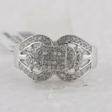 Sterling Silver Womens Round Diamond Square Ring 1/2 Cttw