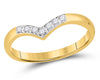 14kt Yellow Gold Womens Round Diamond Chevron Band Ring 1/20 Cttw