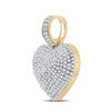 10kt Yellow Gold Mens Round Diamond Heart Charm Pendant 3/4 Cttw