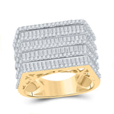 14kt Yellow Gold Mens Baguette Diamond Flat Top Big Look Band Ring 3 Cttw