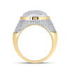 10kt Yellow Gold Mens Baguette Diamond Circle Ring 1-5/8 Cttw