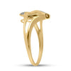 10kt Yellow Gold Womens Round Diamond Heart Ring 1/20 Cttw