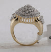 10kt Yellow Gold Womens Round Diamond Oval Cluster Ring 2 Cttw