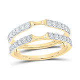 14kt Yellow Gold Womens Round Diamond Wrap Enhancer Wedding Band 5/8 Cttw