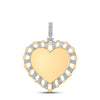 14kt Yellow Gold Mens Round Diamond Memory Heart Charm Pendant 7/8 Cttw