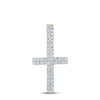 10kt Yellow Gold Mens Round Diamond Cross Charm Pendant 1 Cttw