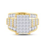 14kt Yellow Gold Princess Diamond Cluster Bridal Wedding Engagement Ring 4 Cttw