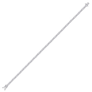 14kt White Gold Womens Round Diamond Single Row Tennis Bracelet 2 Cttw